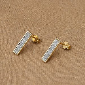 NEW Gold Plated Pave Studs, Gold Plated Sterling Silver Earrings, Hypoallergenic